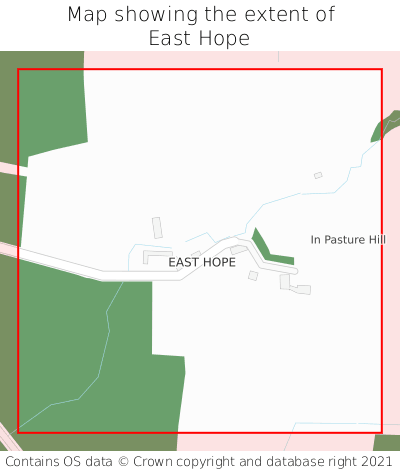 Map showing extent of East Hope as bounding box