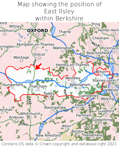 Map showing location of East Ilsley within Berkshire