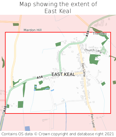 Map showing extent of East Keal as bounding box