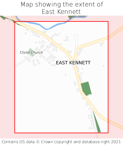Map showing extent of East Kennett as bounding box