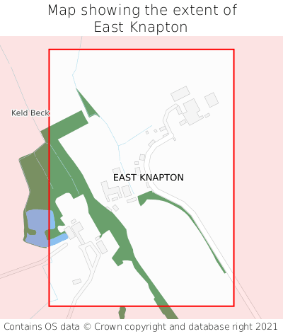 Map showing extent of East Knapton as bounding box