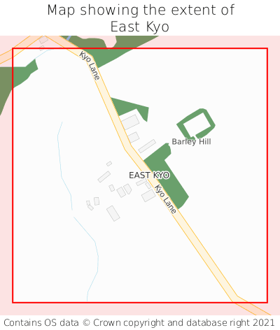 Map showing extent of East Kyo as bounding box