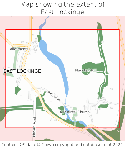 Map showing extent of East Lockinge as bounding box