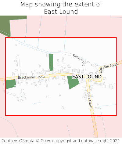 Map showing extent of East Lound as bounding box
