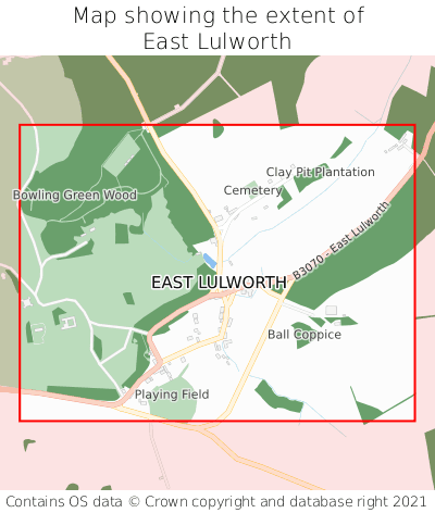 Map showing extent of East Lulworth as bounding box
