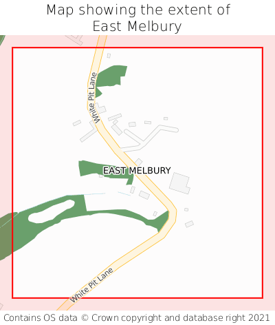 Map showing extent of East Melbury as bounding box