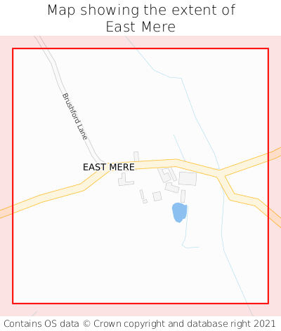 Map showing extent of East Mere as bounding box