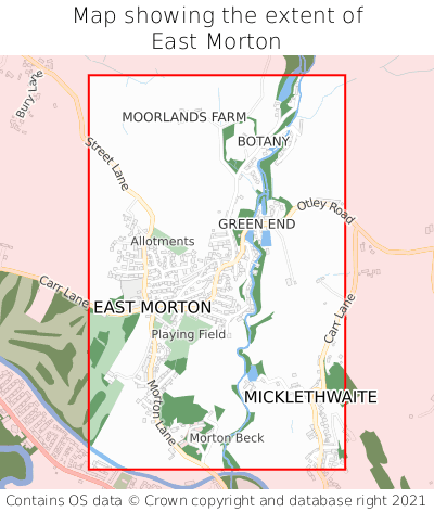 Map showing extent of East Morton as bounding box