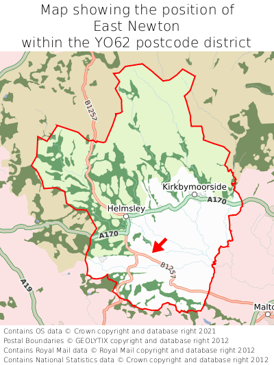 Map showing location of East Newton within YO62