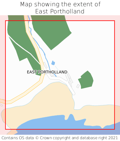 Map showing extent of East Portholland as bounding box
