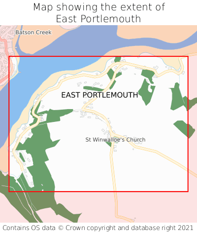 Map showing extent of East Portlemouth as bounding box