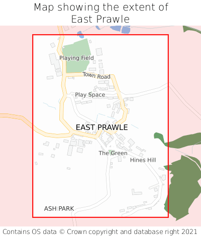 Map showing extent of East Prawle as bounding box