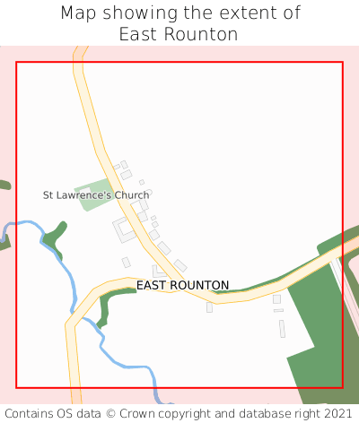 Map showing extent of East Rounton as bounding box