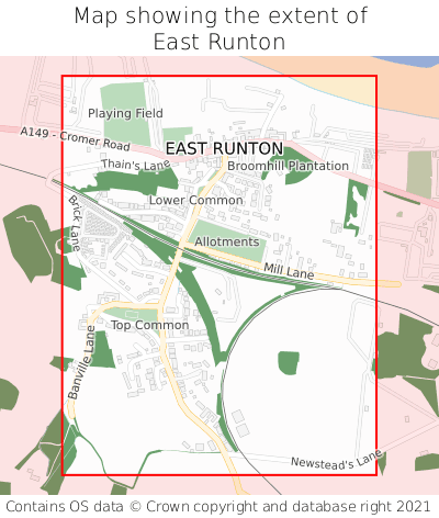 Map showing extent of East Runton as bounding box