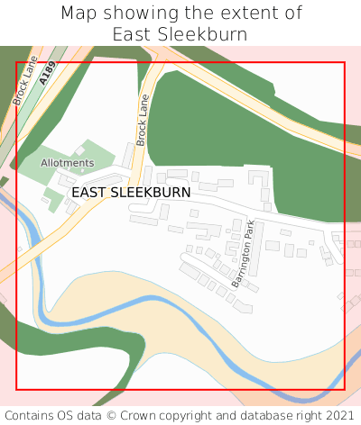 Map showing extent of East Sleekburn as bounding box