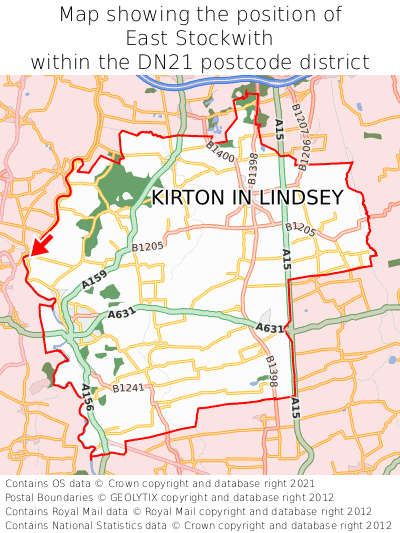 Map showing location of East Stockwith within DN21