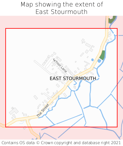 Map showing extent of East Stourmouth as bounding box