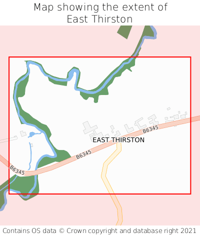 Map showing extent of East Thirston as bounding box