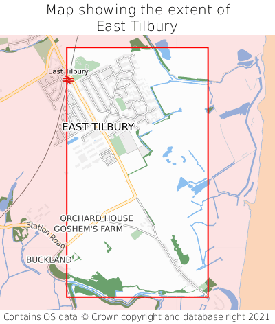 Map showing extent of East Tilbury as bounding box