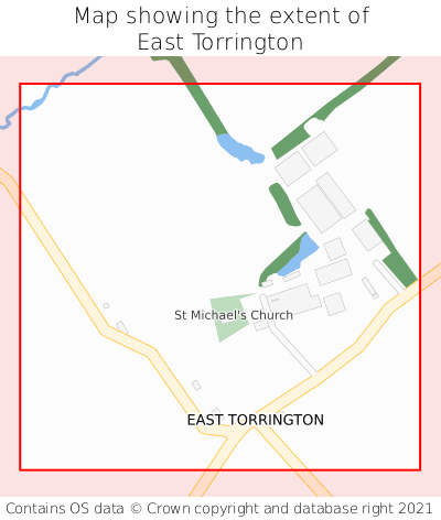 Map showing extent of East Torrington as bounding box