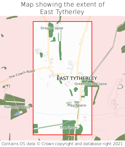 Map showing extent of East Tytherley as bounding box