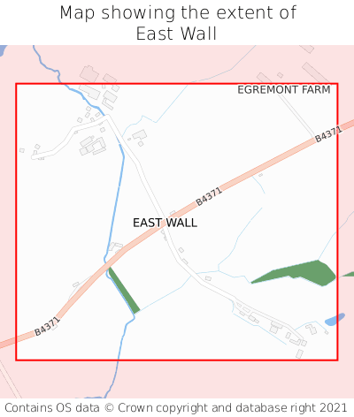 Map showing extent of East Wall as bounding box