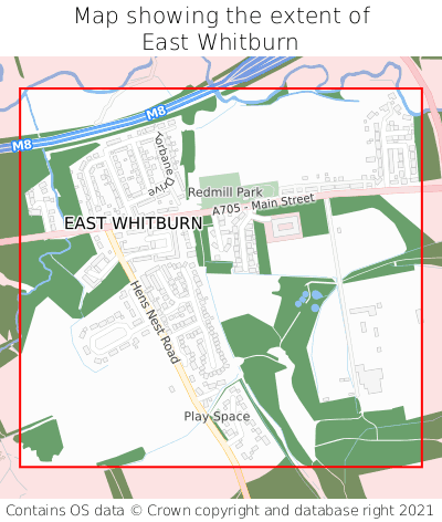 Map showing extent of East Whitburn as bounding box