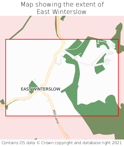 Map showing extent of East Winterslow as bounding box