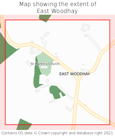 Map showing extent of East Woodhay as bounding box