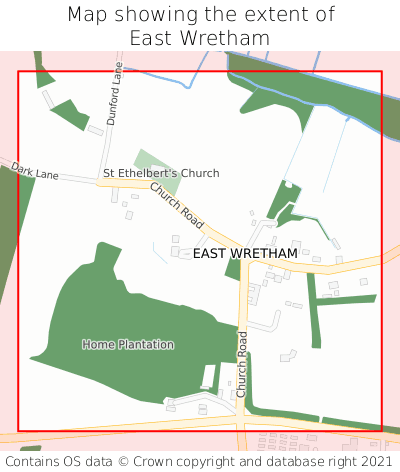 Map showing extent of East Wretham as bounding box
