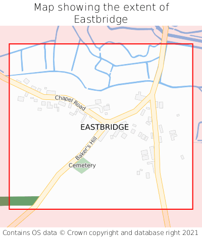 Map showing extent of Eastbridge as bounding box
