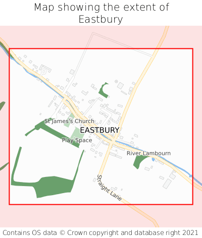 Map showing extent of Eastbury as bounding box