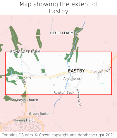 Map showing extent of Eastby as bounding box