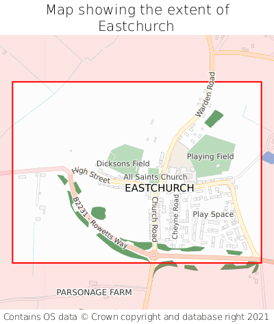 Map showing extent of Eastchurch as bounding box