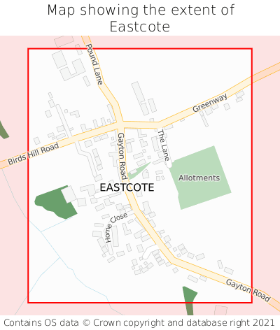 Map showing extent of Eastcote as bounding box