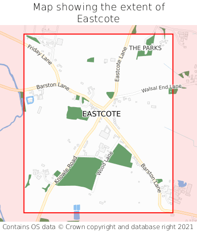 Map showing extent of Eastcote as bounding box