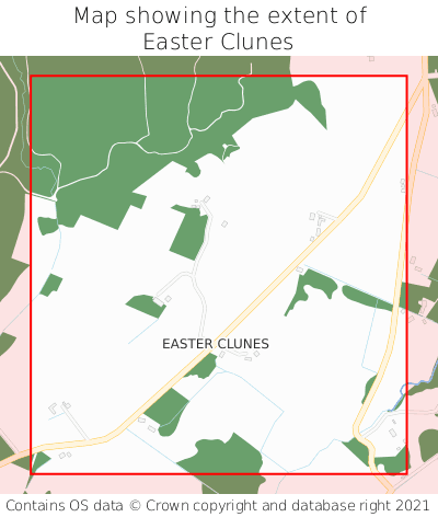 Map showing extent of Easter Clunes as bounding box