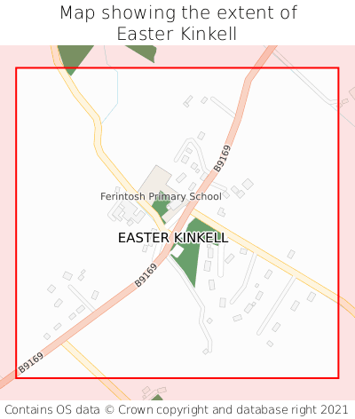 Map showing extent of Easter Kinkell as bounding box