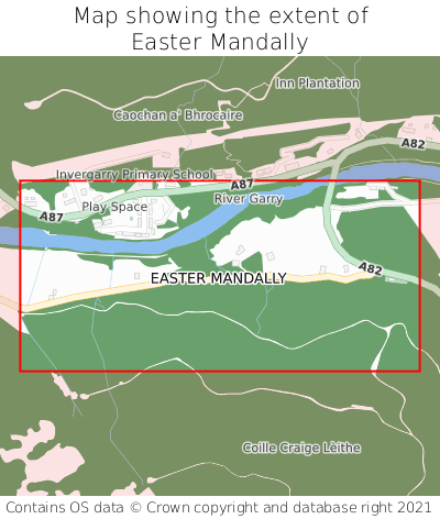 Map showing extent of Easter Mandally as bounding box
