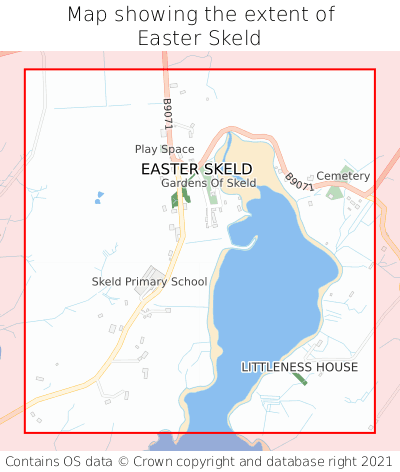 Map showing extent of Easter Skeld as bounding box