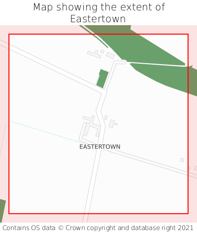 Map showing extent of Eastertown as bounding box