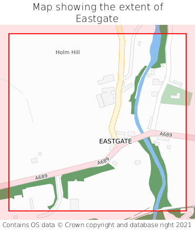 Map showing extent of Eastgate as bounding box