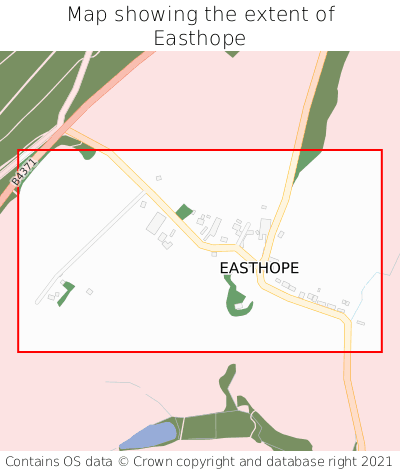 Map showing extent of Easthope as bounding box