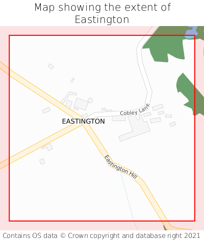 Map showing extent of Eastington as bounding box