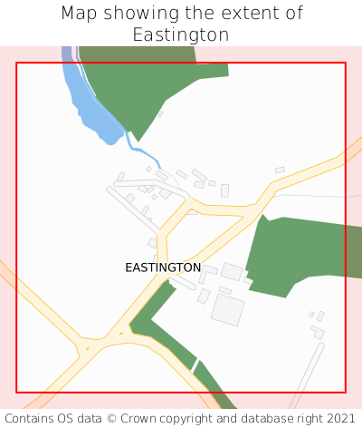 Map showing extent of Eastington as bounding box