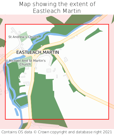 Map showing extent of Eastleach Martin as bounding box