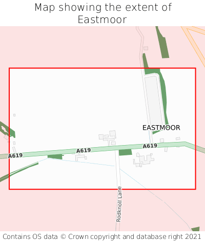 Map showing extent of Eastmoor as bounding box