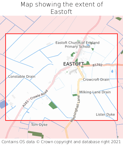 Map showing extent of Eastoft as bounding box