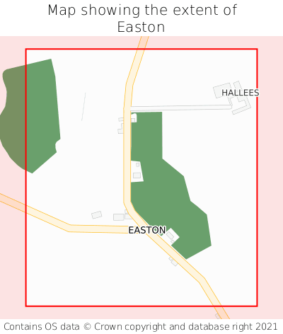 Map showing extent of Easton as bounding box