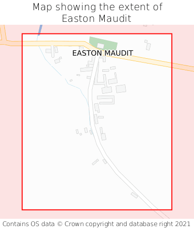 Map showing extent of Easton Maudit as bounding box